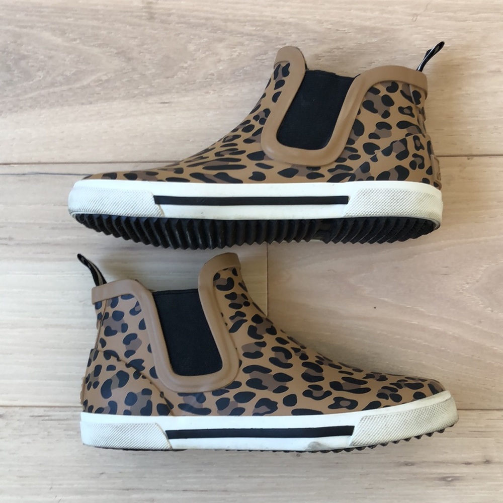 Joules Rainwell Leopard Rain Shoes Rain Boots Kids Size US 2